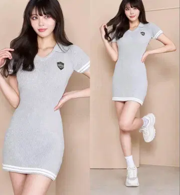 Darich 엠블럼 폴로 니트 미니 원피스