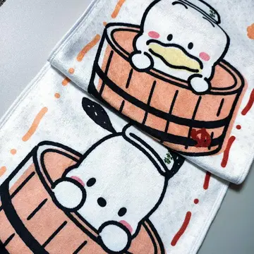 머플러 타월 산리오 극락탕 콜라보 오리 페쿠루 포차코
