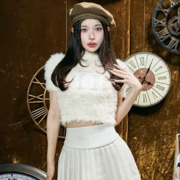 darich 다리치 팬시 얀 니트 탑 화이트 상의