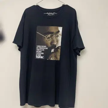 TUPAC 프린트 티셔츠 블랙