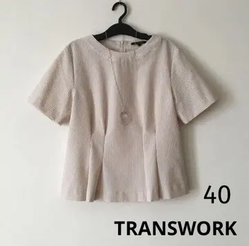 변압기 워크 시어서커 블라우스 상의 40 사이즈