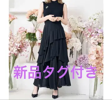 택 포함 새상품 Darich 다리치 도킹 프릴 롱 원피스 블랙