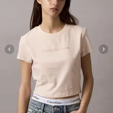 미사용품 캘빈클라인 베이비 티셔츠 S 사이즈 라이트 핑크