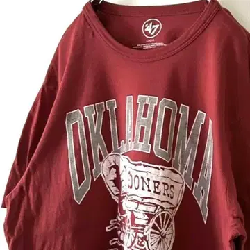 47 오클라호마 SOONERS 수너스 티셔츠 L 레드 빨간색 구제 의류
