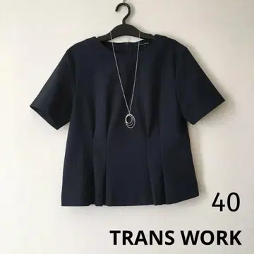 변압기 워크 시어서커 블라우스 상의 네이비 계열