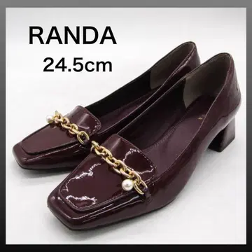RANDA 란다 펌프스 스퀘어토 여성용 L 사이즈 와인 레드