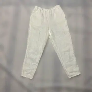 가네코 아츠코 콜라보 화이트 린넨 팬츠 100% 린넨 소재