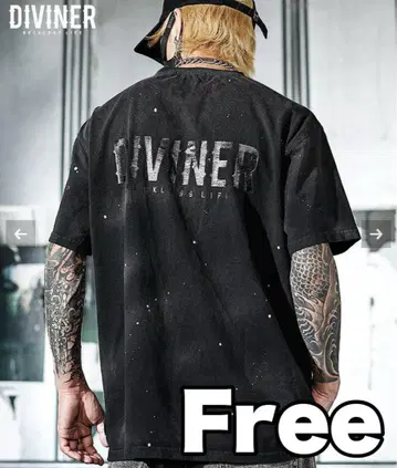 DIVINER Reversal Splash TEE 블랙 프리