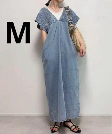 시마무라 셔링 데님 원피스 색스 M