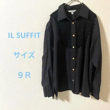 IL SUFFIT 레이스 블랙 긴팔 셔츠