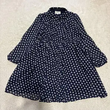 빅 사이즈 KUMIKYOKU 쿠미쿄쿠 토끼 패턴 쉬폰 튜닉 둥근 카라
