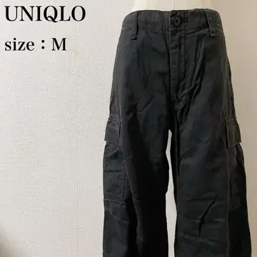 유니클로 카고 팬츠 코튼 100 블랙 워크 캐주얼 트렌드