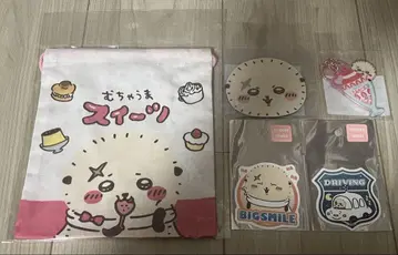 치이카와 (먼작귀) 랏코 세트 키링 미니 거울 복조리 스티커 2장