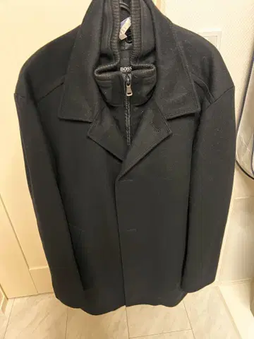 BOSS 울 피코트 블랙 사이즈 48