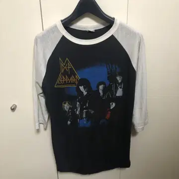 초레어 80s DEF LEPPARD 빈티지 T 밴딩 T 래글런 T