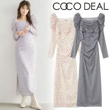 COCODEAL 코코딜 플라워 튤 개더 원피스 M