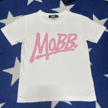 MOBB. 핑크 로고 반팔 티셔츠