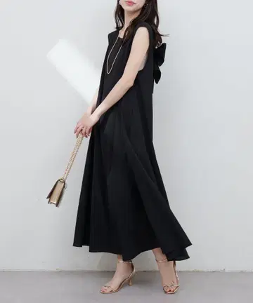 새상품! natural couture 백 리본 텐트 원피스 블랙
