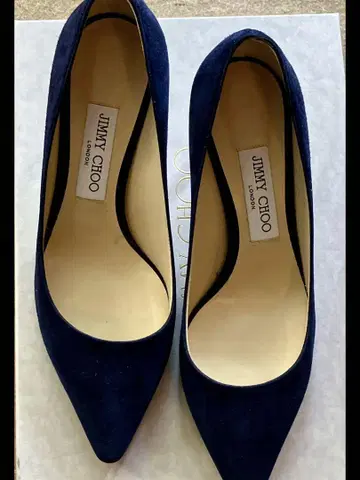 미사용 JIMMY CHOO 네이비 스웨이드 하이힐