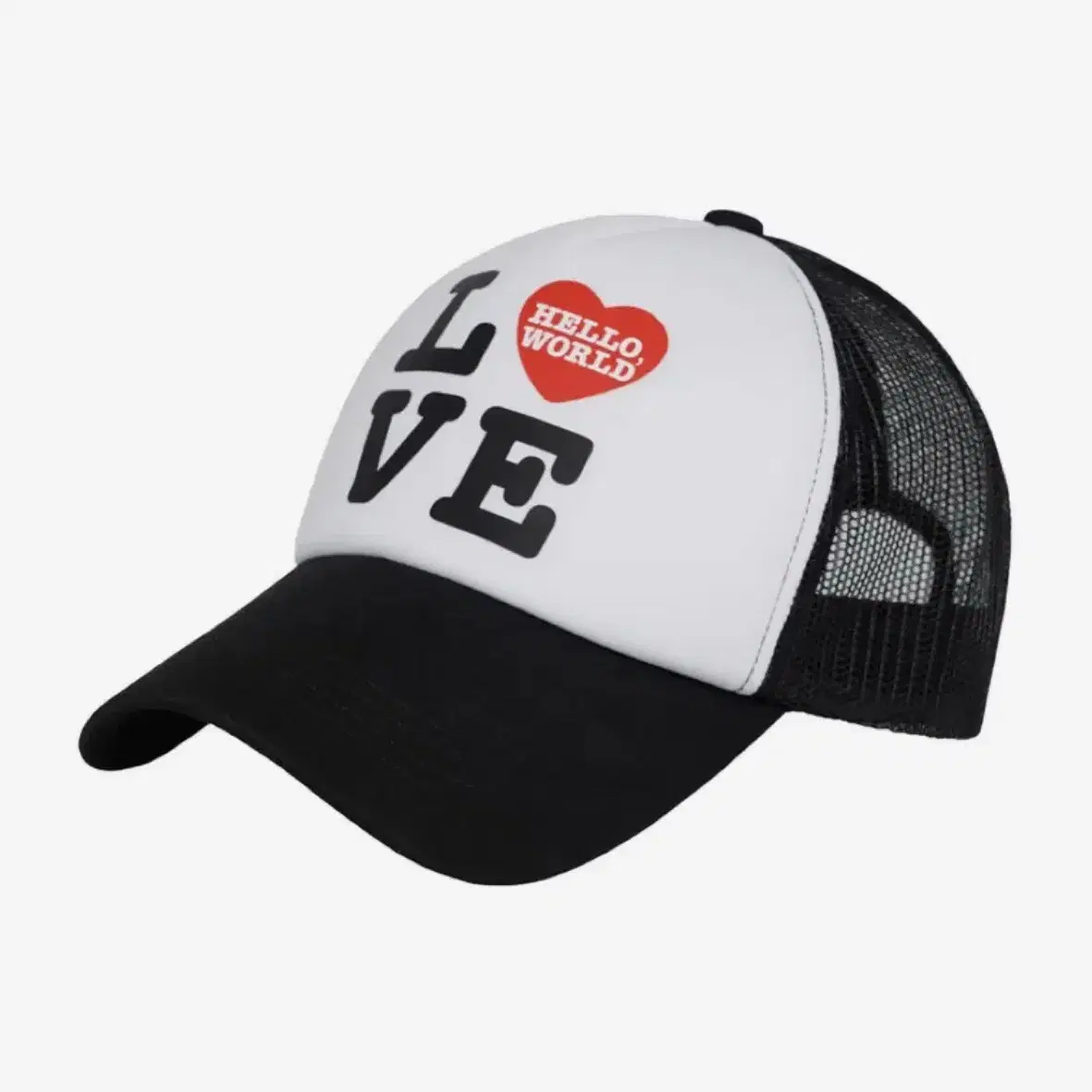 ★MIM the wardrobe★ Hello World LOVE Mesh Cap MW243CP1BK MEME THE WARDROBE Hello World LOVE Mesh Cap on Bunjang