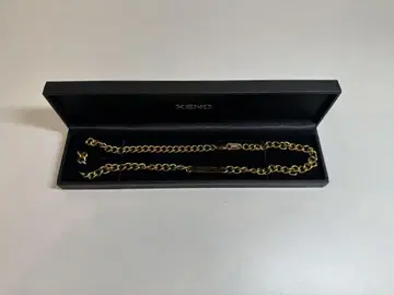 XENO 체인 팔찌 골드 컬러 로고 각인 박스 포함 액세서리