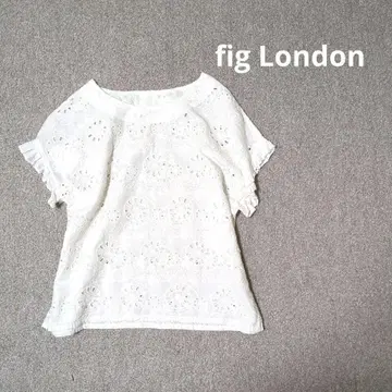 fig London 레어 컷 레이스 프릴 블라우스 Bycle 자전거