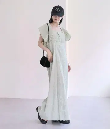 mystic 셔링 스퀘어 원피스