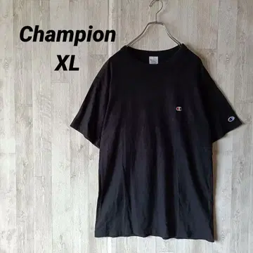 Champion 챔피온 티셔츠 블랙 XL 원포인트 로고 블랙