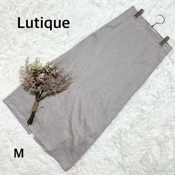 루티크 롱 스커트 타이트 스커트 그레이 M 허리밴딩 무지