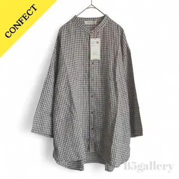 24SS 02242-0079 린넨 체크 7부 소매 셔츠