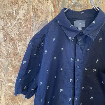 AE8530 H&M 반팔 셔츠 네이비 남성용 M 포스