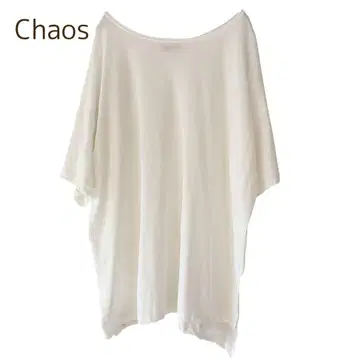 카오스 Chaos 티셔츠 풀오버 시어 셔츠 비침 티셔츠 화이트