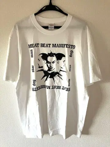 MEAT BEAT MANIFESTO 티셔츠 화이트 XL 미사용 테크노