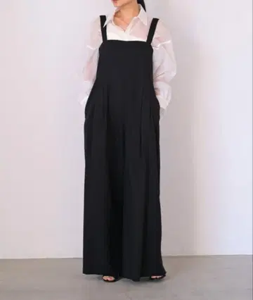 AKTE 와이드 스트랩 롱 살로펫 팬츠 블랙 검정 AKTE