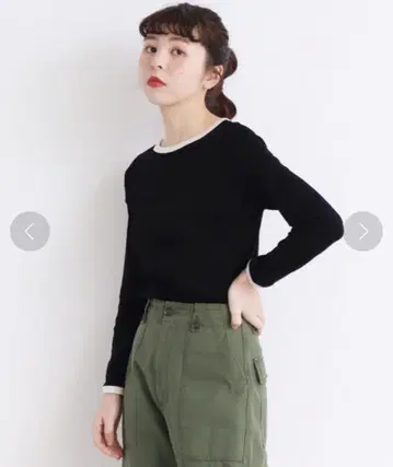 CHILD WOMAN 렌 실 플라이 바이컬러 긴팔 풀오버