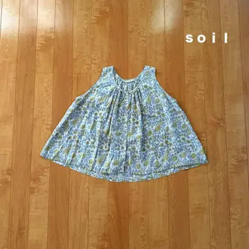 SOIL 소일 꽃무늬 슬리브리스 블라우스