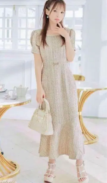 미셸 마카롱 michellMacaron 트위드 원피스