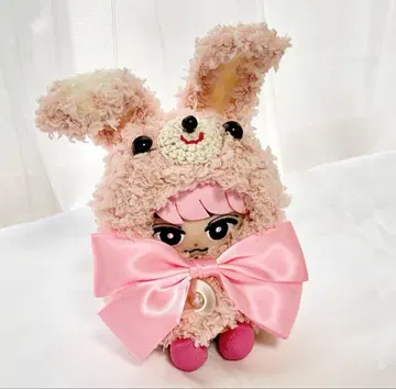 선택 가능한 최애 컬러 리본! 스노 치루 인형 핑크 토끼 판초