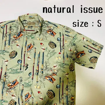 natural issue 반팔 셔츠 S 낚시 도구 프린트