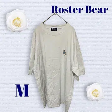 Roster Bear 남성용 티셔츠 원포인트 M 사이즈 뒷면 무지 화이트