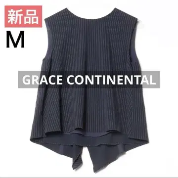 새상품 GRACE CONTINENTAL 블라우스 프릴 네이비