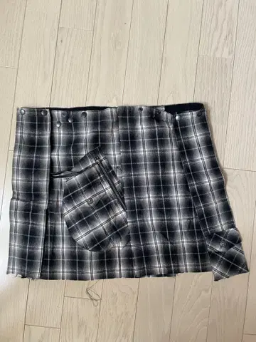 플란넬 셔츠풍 허리띠 스커트 남성용 에고 트리핑