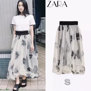 ZW COLLECTION 프린트 패턴 오간자 원피스