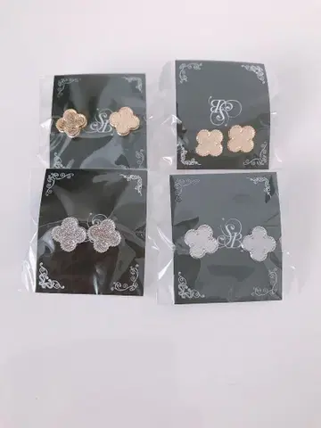 싱글 클로버 귀걸이 귀걸이 그루 데코 받침대