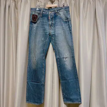 DSQUARED2 데미지 가공 라이트 블루 청바지