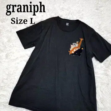 graniph 그라니프 츄츄 애니멀 티셔츠 L 자수 동물 반팔
