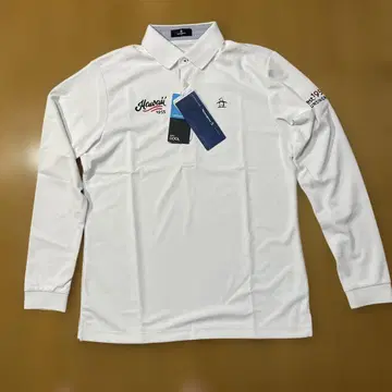 Munsingwear 남성용 긴팔 폴로 셔츠 M 사이즈 화이트