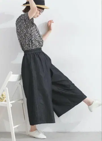 Lupilien 데님 와이드 팬츠 블랙 내추럴