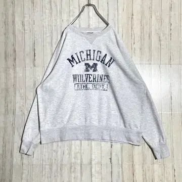 칼리지풍 래글런 빅 루즈 맨투맨 트레이닝복 라이트 그레이 2XL