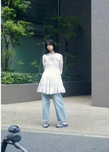 택 포함 새상품 자라 숏 기장 레이스 쉬폰 원피스